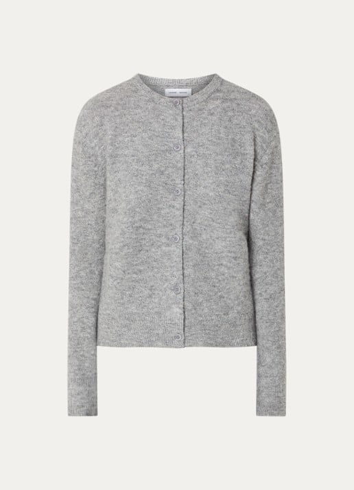 SAMSØE SAMSØE Nor fijngebreid vest in alpaca wolblend - voorkant 2 grijsmele
