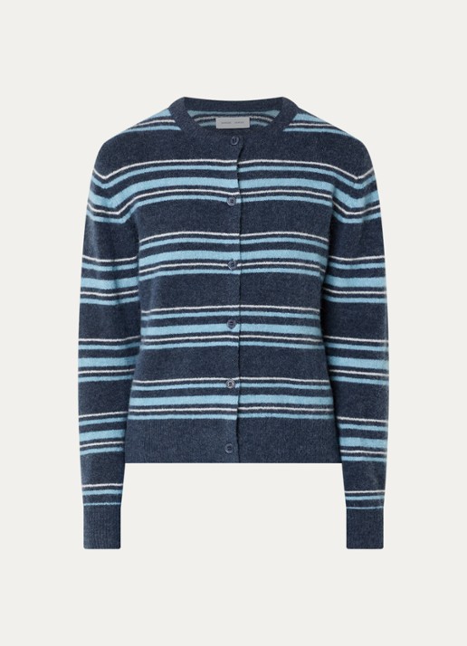 SAMSØE SAMSØE Nor fijngebreid vest in alpaca wolblend - voorkant 2 indigo