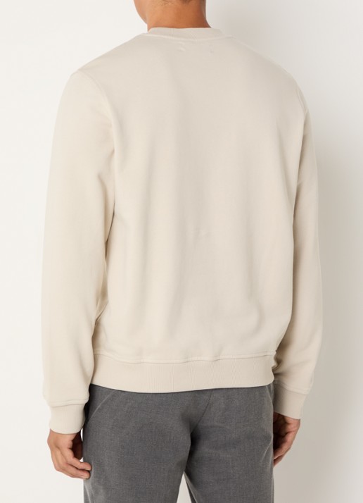 SAMSØE SAMSØE Otto sweater met logoborduring - achterkant 2 beige