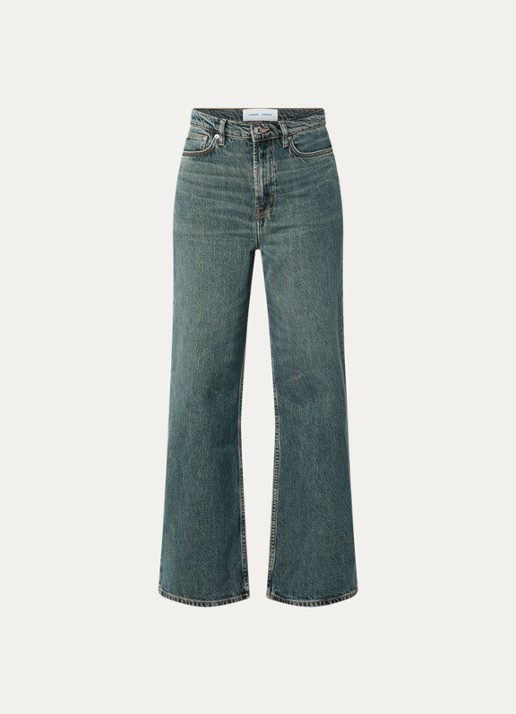 SAMSØE SAMSØE Rebecca high waist straight leg jeans met medium wassing - voorkant 2 indigo