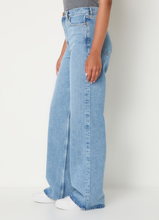 SAMSØE SAMSØE Rebecca high waist straight leg jeans van  katoen - detail 2 indigo