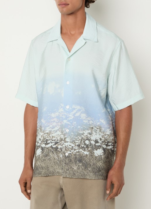 SAMSØE SAMSØE Regular fit overhemd met print - detail mint
