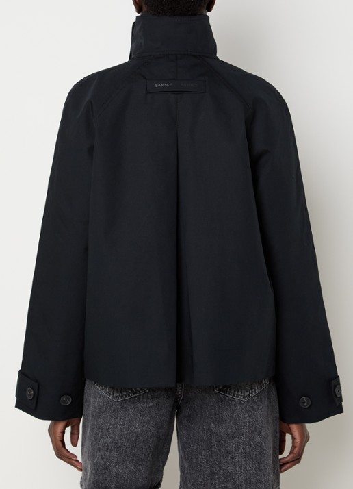 SAMSØE SAMSØE Rivo double-breasted trenchcoat met uitneembare voering - achterkant 2 zwart