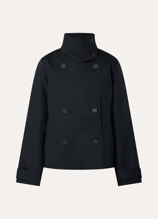 SAMSØE SAMSØE Rivo double-breasted trenchcoat met uitneembare voering - voorkant 3 zwart