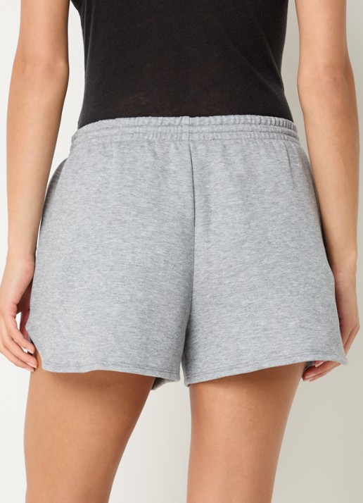 SAMSØE SAMSØE Saalice high waist straight fit korte joggingsbroek - achterkant grijsmele