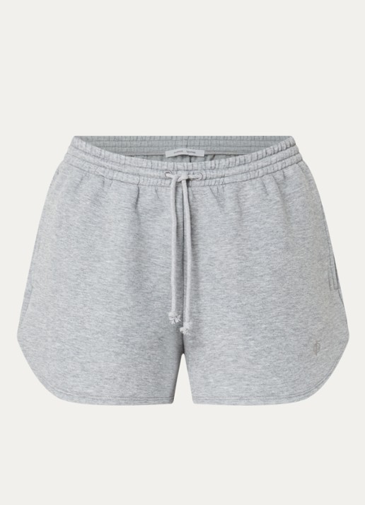 SAMSØE SAMSØE Saalice high waist straight fit korte joggingsbroek - voorkant 3 grijsmele