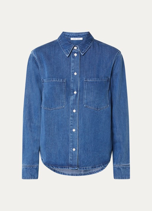 SAMSØE SAMSØE Sabexy blouse met borstzakken - voorkant 2 blauw
