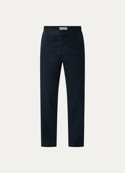 SAMSØE SAMSØE Saboris straight fit chino met steekzakken - voorkant donkerblauw