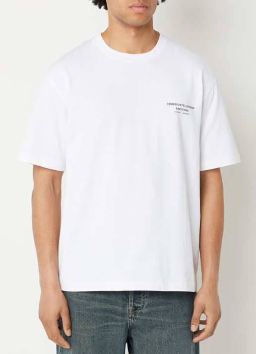 SAMSØE SAMSØE Sacohen T-shirt met logo- en backprint - achterkant 2 groen