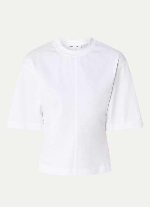 SAMSØE SAMSØE Sadidas T-shirt met opengewerkt dessin - voorkant wit