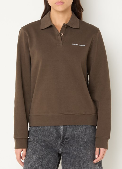 SAMSØE SAMSØE Sadory sweater met polokraag