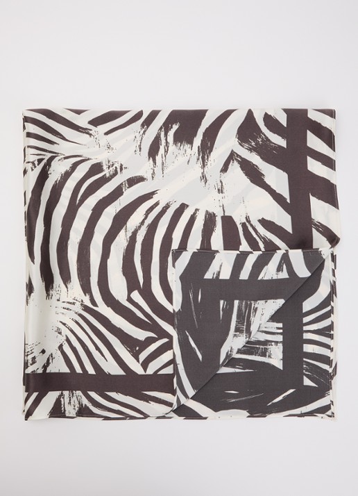 SAMSØE SAMSØE Saelli sjaal van zijde met print 90 x 90 cm