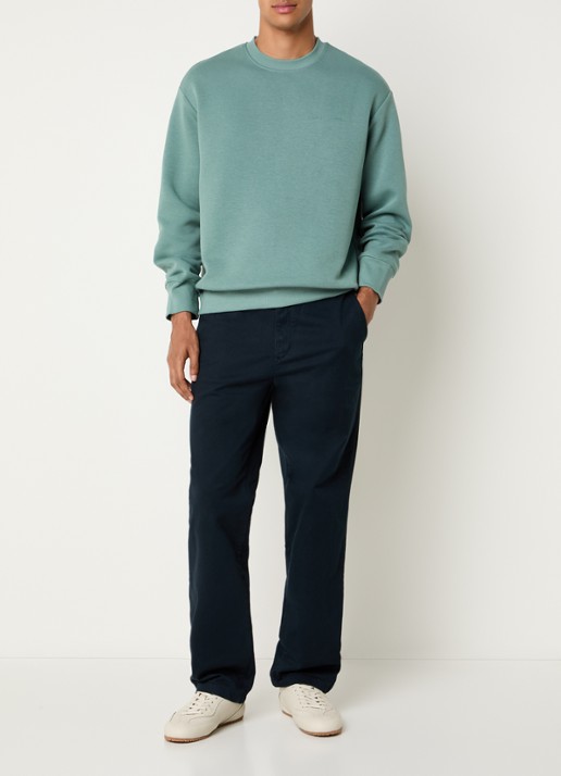 SAMSØE SAMSØE Saethan sweater met 3D logoprint - voorkant 4 zeegroen
