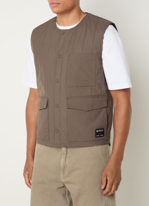 SAMSØE SAMSØE Sagavin Gore-Tex gewatteerde bodywarmer met klepzakken - detail 2 bruin
