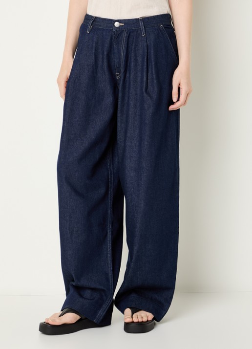 SAMSØE SAMSØE Saharper high waist loose fit jeans met donkere wassing