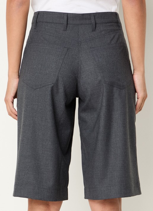 SAMSØE SAMSØE Saharper high waist straight fit korte pantalon met steekzakken - achterkant blauw
