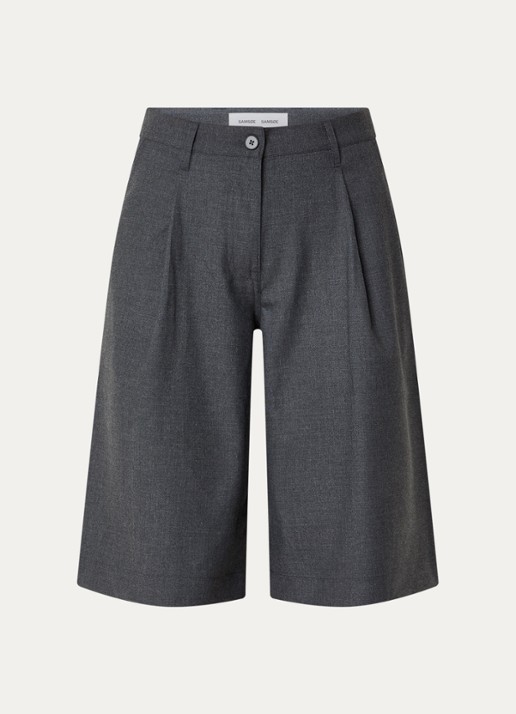 SAMSØE SAMSØE Saharper high waist straight fit korte pantalon met steekzakken - voorkant 3 blauw