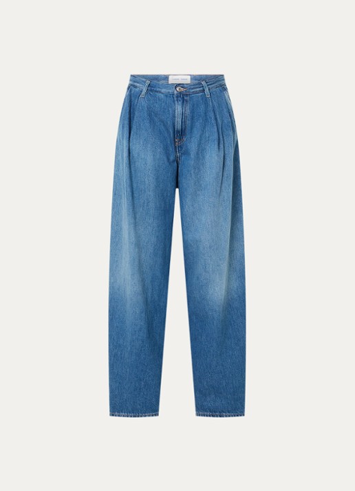 SAMSØE SAMSØE Saharper high waist wide fit jeans met medium wassing - voorkant indigo