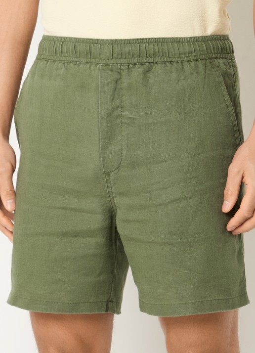 SAMSØE SAMSØE Sajabari straight fit korte broek van linnen