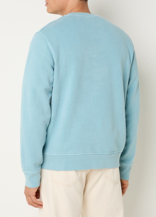 SAMSØE SAMSØE Sajoel sweater met logo - achterkant 4 blauwgrijs