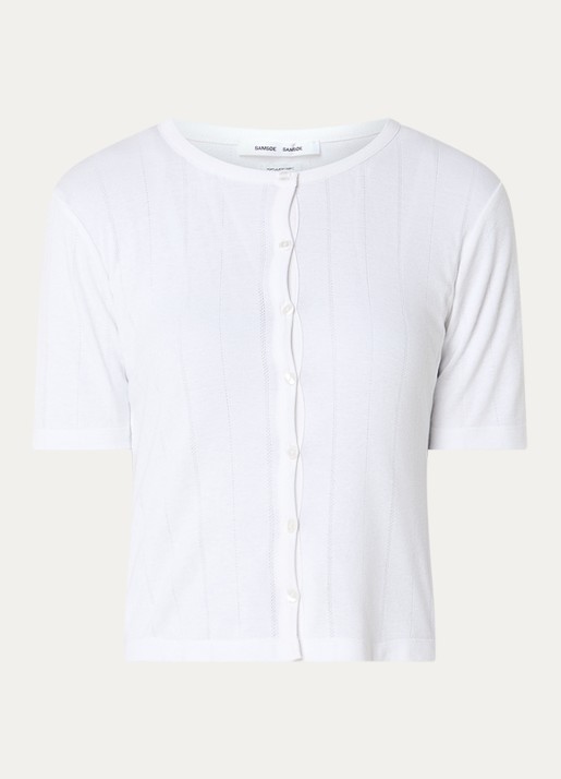 SAMSØE SAMSØE Sajuni T-shirt met ronde hals - voorkant wit