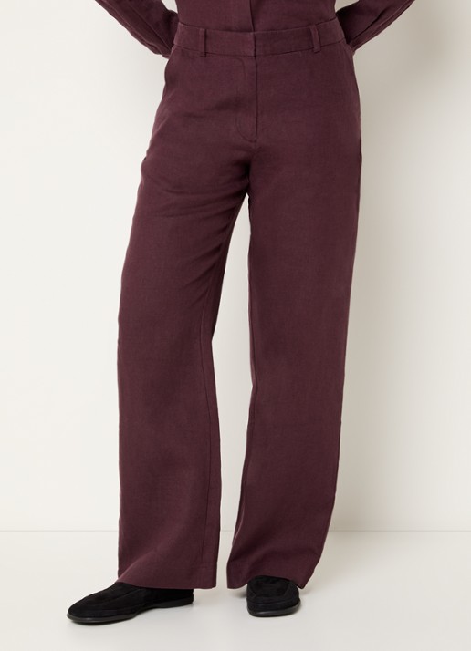 SAMSØE SAMSØE Salara high waist wide fit pantalon van linnen