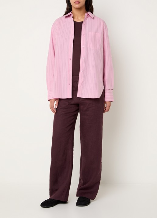 SAMSØE SAMSØE Salova blouse met streepprint - voorkant 2 roze