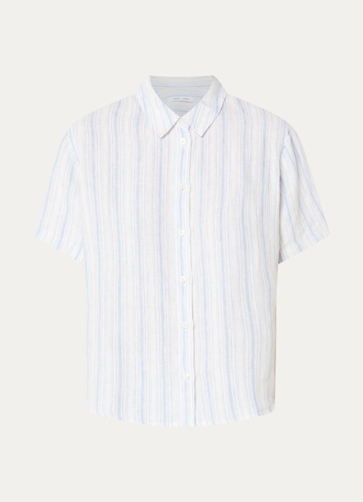 SAMSØE SAMSØE Samina blouse met streepprint - voorkant blauw