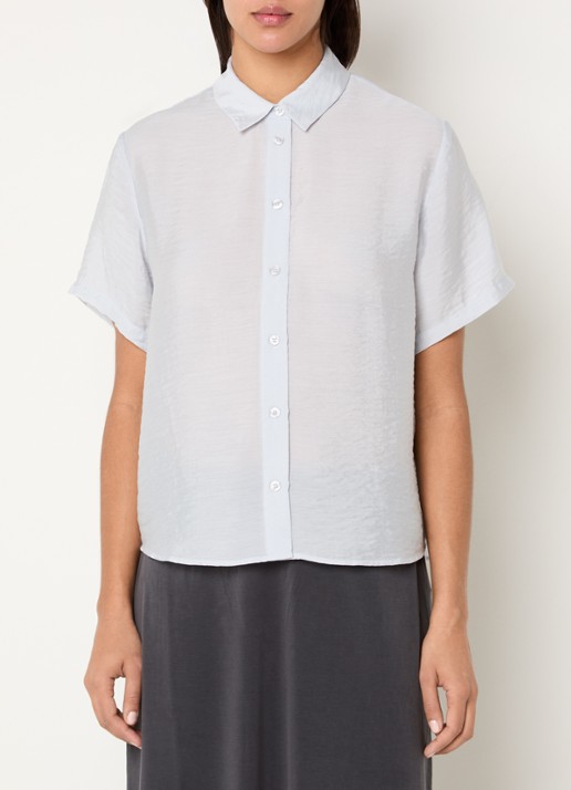 SAMSØE SAMSØE Samina semi-transparante blouse met polokraag
