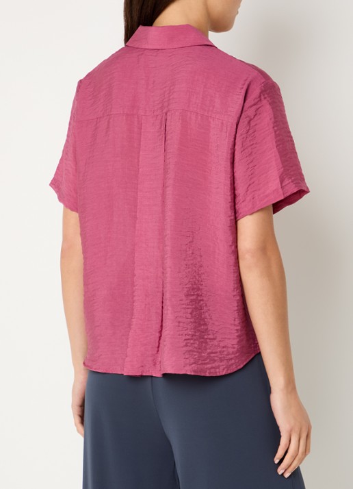 SAMSØE SAMSØE Saminna semi-transparante blouse in zijdeblend met structuur - achterkant 3 oudroze