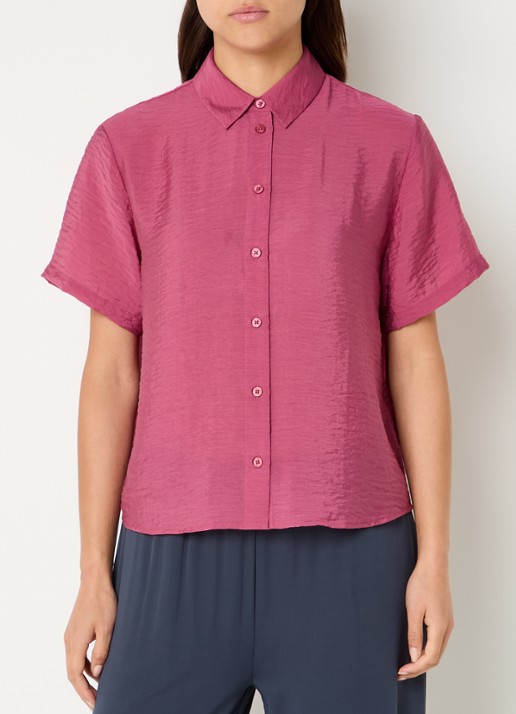 SAMSØE SAMSØE Saminna semi-transparante blouse in zijdeblend met structuur