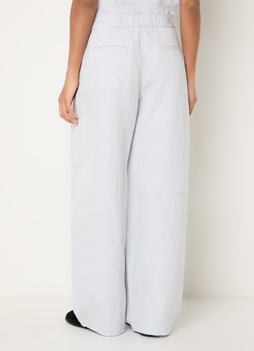 SAMSØE SAMSØE Saroko high waist loose fit pantalon met steekzakken - achterkant gebroken wit