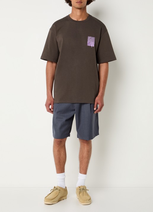 SAMSØE SAMSØE Sasteven T-shirt met front- en backprint - voorkant 3 bruin