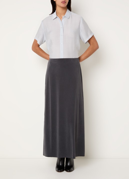 SAMSØE SAMSØE Sasusanna maxi rok van jersey - voorkant 3 zwart