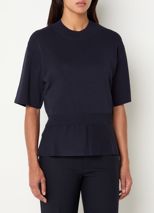 SAMSØE SAMSØE Satatiana fijngebreide top met peplum