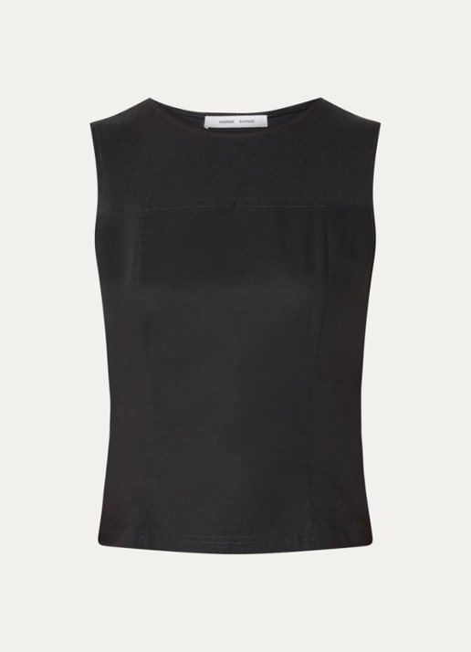 SAMSØE SAMSØE Sathea tanktop met ronde hals - voorkant 3 antraciet