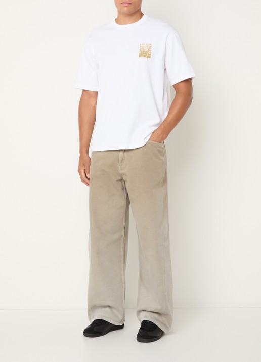 SAMSØE SAMSØE Satimothy wide leg jeans met gekleurde wassing - voorkant 4 beige