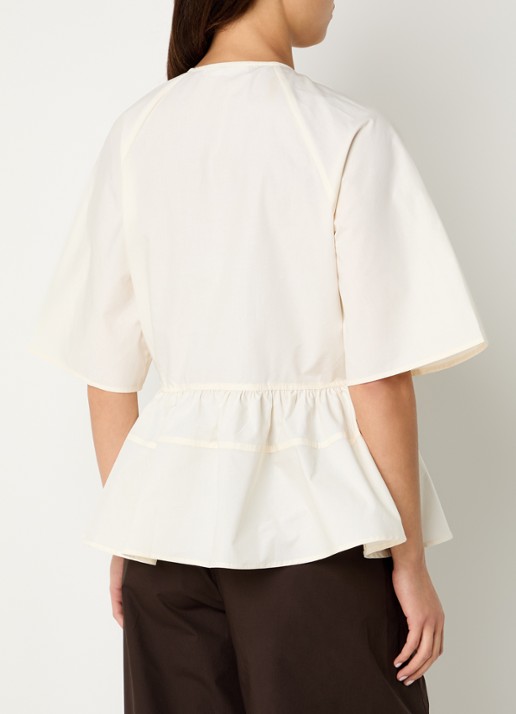 SAMSØE SAMSØE Satoman blouse in linnenblend - achterkant gebroken wit