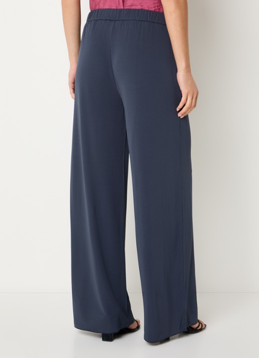 SAMSØE SAMSØE Saumi high waist loose fit broek met steekzakken - achterkant donkerblauw