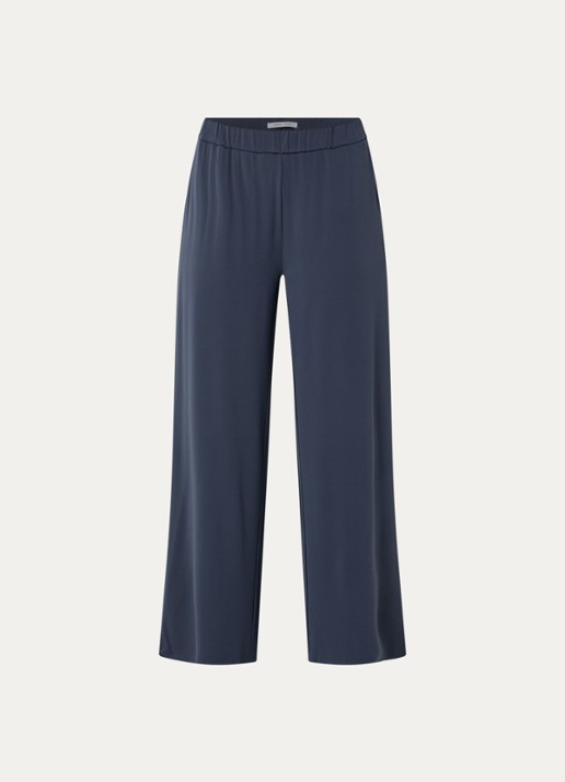 SAMSØE SAMSØE Saumi high waist loose fit broek met steekzakken - voorkant 2 donkerblauw