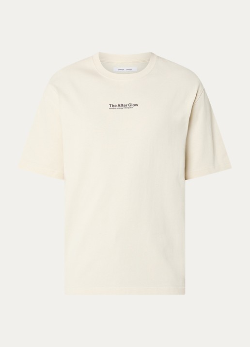 SAMSØE SAMSØE Sauni T-shirt met front- en backprint - voorkant ivoor