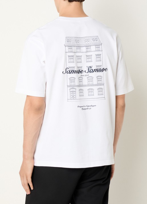 SAMSØE SAMSØE Sauni T-shirt met logo- en backprint - detail 4 wit