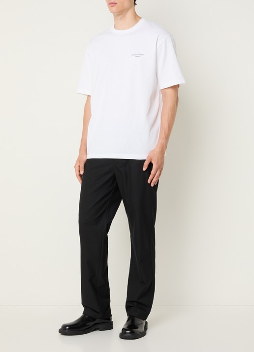SAMSØE SAMSØE Sauni T-shirt met logo- en backprint - voorkant 2 wit