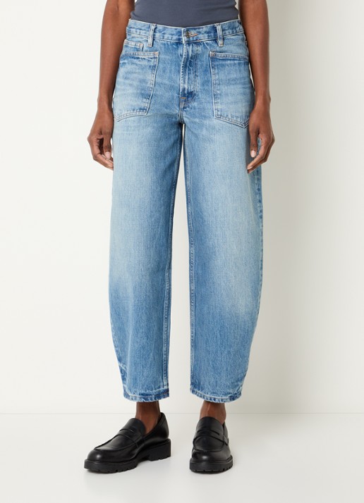 SAMSØE SAMSØE Saveyra high waist tapered jeans met medium wassing