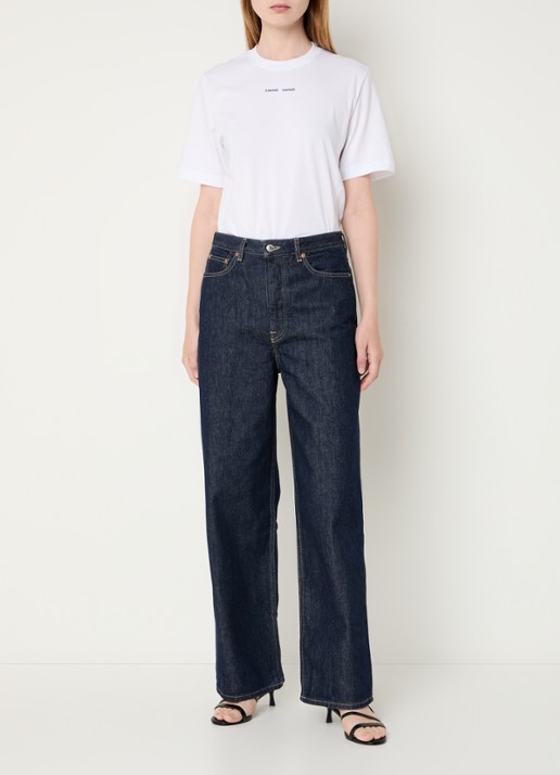 SAMSØE SAMSØE Shelly loose fit jeans met donkere wassing en steekzakken - voorkant 3 donkerblauw