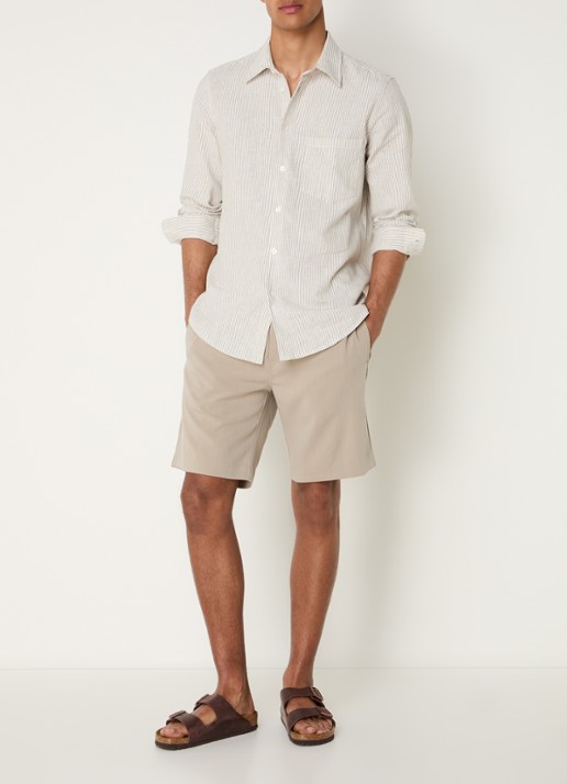 SAMSØE SAMSØE Smith loose fit korte broek - voorkant 2 beige