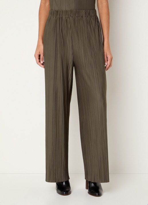 SAMSØE SAMSØE Uma high waist loose fit pantalon met ribstructuur