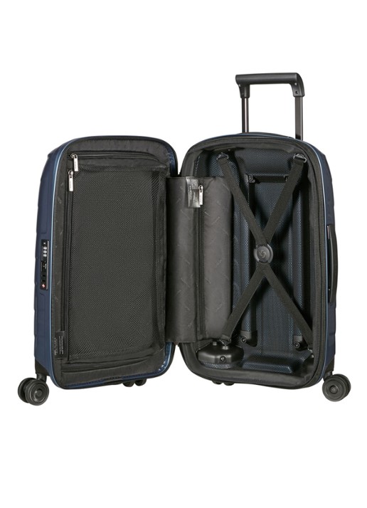 Samsonite Attrix vergrootbare spinner 55 cm - achterkant 5 staalblauw