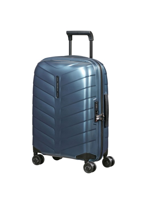 Samsonite Attrix vergrootbare spinner 55 cm - voorkant 2 staalblauw