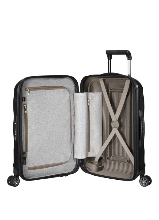 Samsonite C-Lite uitbreidbare spinner met USB-poort 55 cm - voorkant 5 zwart
